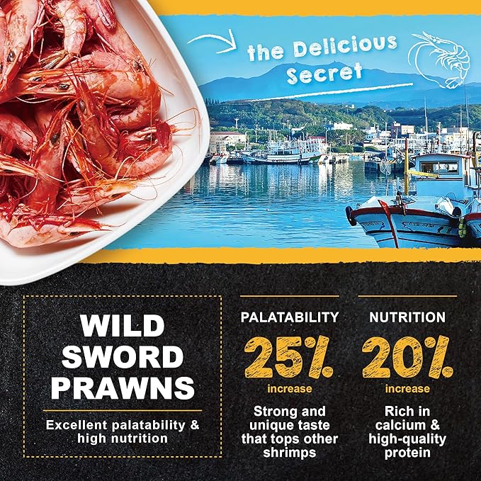 Ultra Fresh Cichlid Sinking Fish Food, Wild Sword Prawns, All Natural Ingredients, Carnivore Pellets for Large Cichlid and Tropical Fish, Royal Cichlid Premium Pellet 4.58 oz